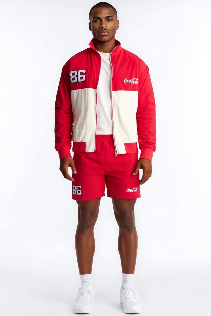 Coca Cola Warm Up Track Short - Red/combo