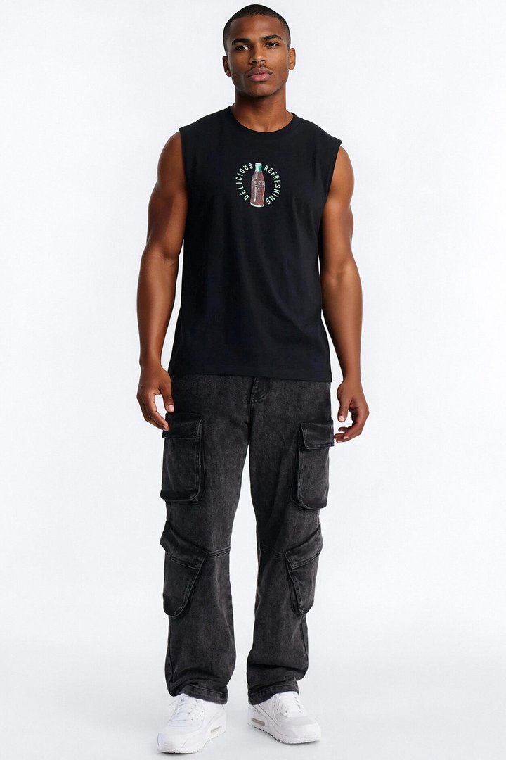 Coca Cola Sold Here Heavy Weight Muscle Tee - Black
