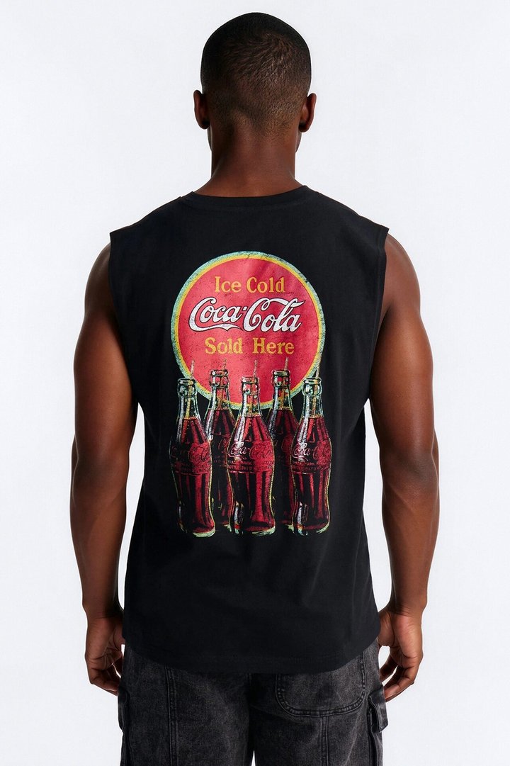 Coca Cola Sold Here Heavy Weight Muscle Tee - Black