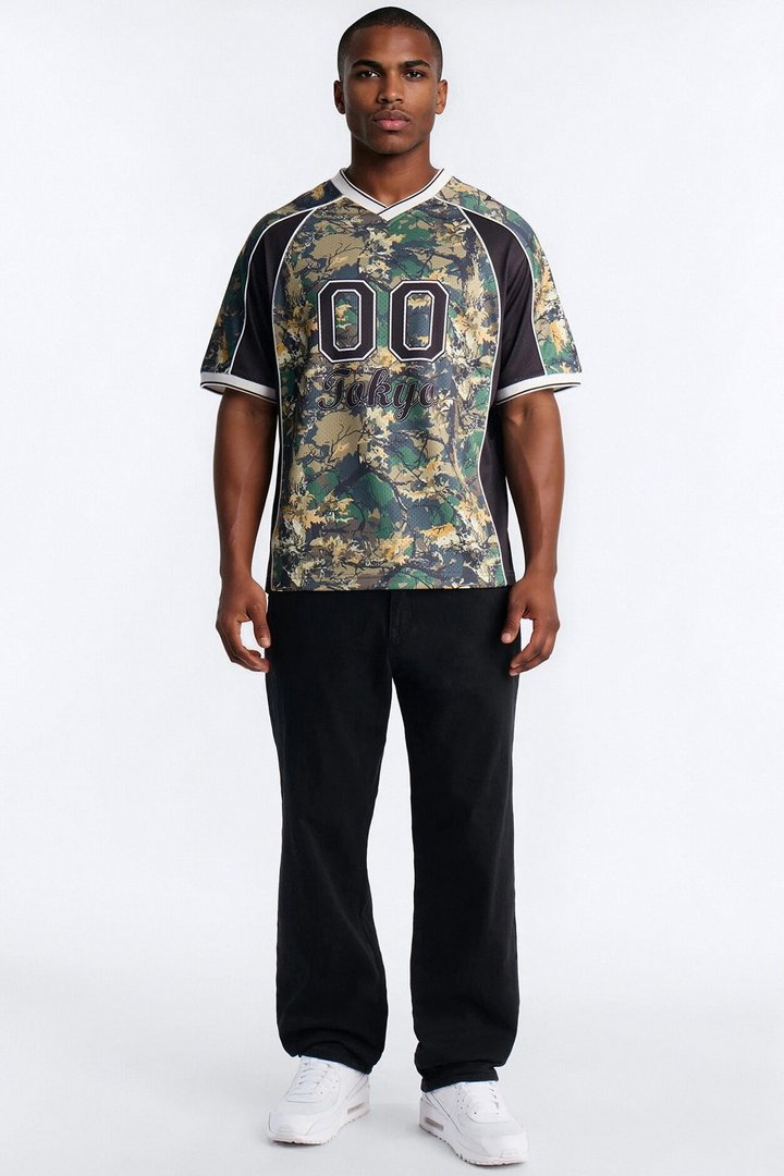 Tokyo V Neck Soccer Jersey - Camouflage