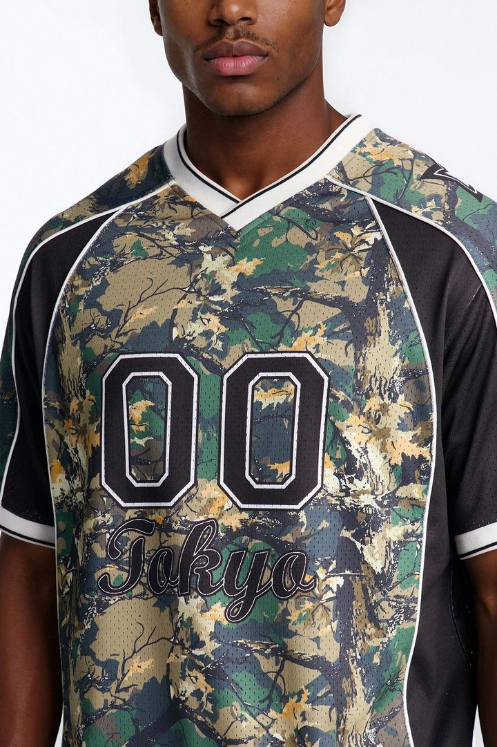 Tokyo V Neck Soccer Jersey - Camouflage