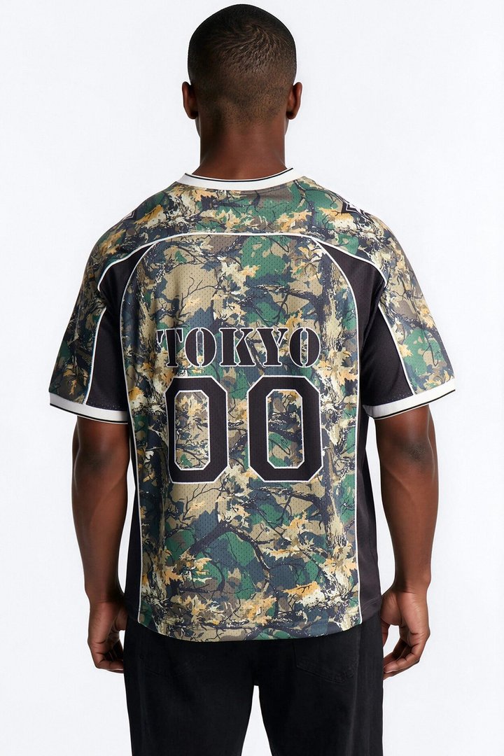 Tokyo V Neck Soccer Jersey - Camouflage
