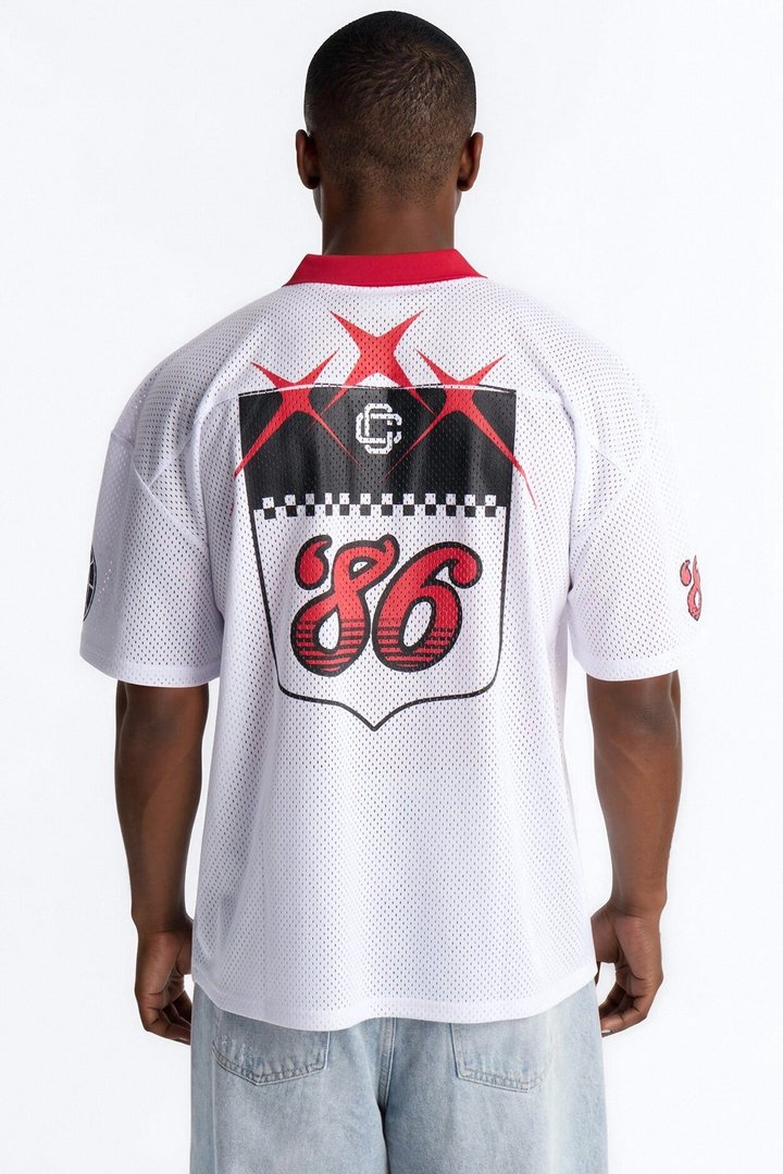 Coca Cola 86 Johnny Collar Soccer Jersey - White