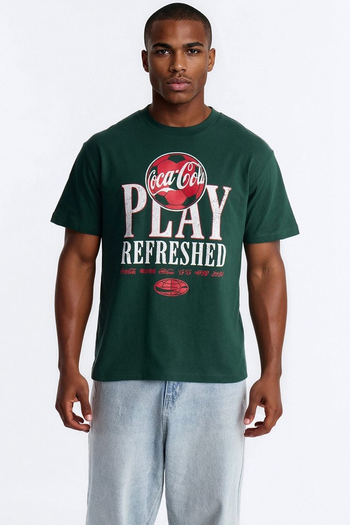 Coca Cola Soccer Heavy Weight Short Sleeve Tee - Green