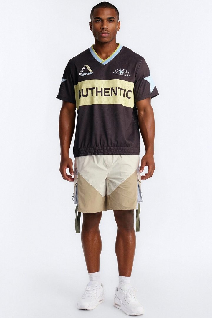 Real Eyes Mesh Jersey Short Sleeve Tee - Black