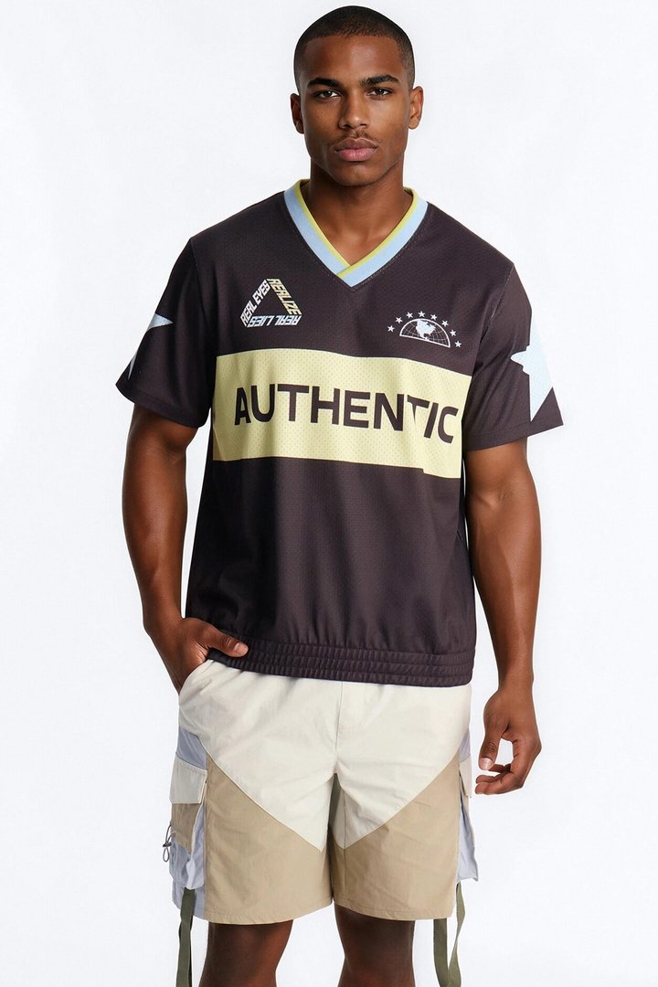 Real Eyes Mesh Jersey Short Sleeve Tee - Black