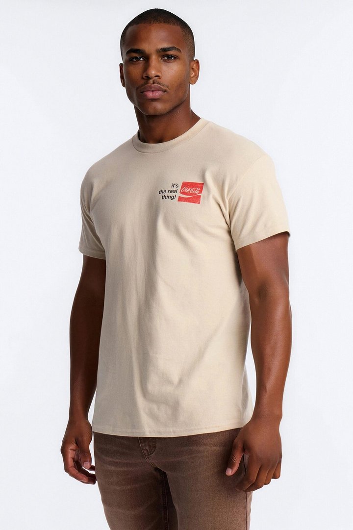Coca Cola Race Heavy Weight Short Sleeve Tee - Cream