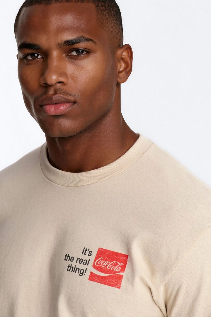 Coca Cola Race Heavy Weight Short Sleeve Tee - Cream