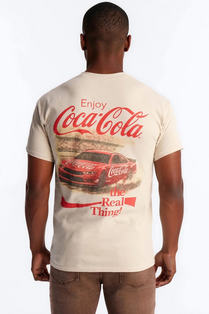 Coca Cola Race Heavy Weight Short Sleeve Tee - Cream