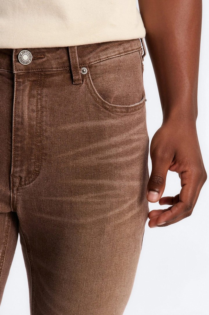 Essential Hue Stacked Skinny Flare Stretch Jean - Brown