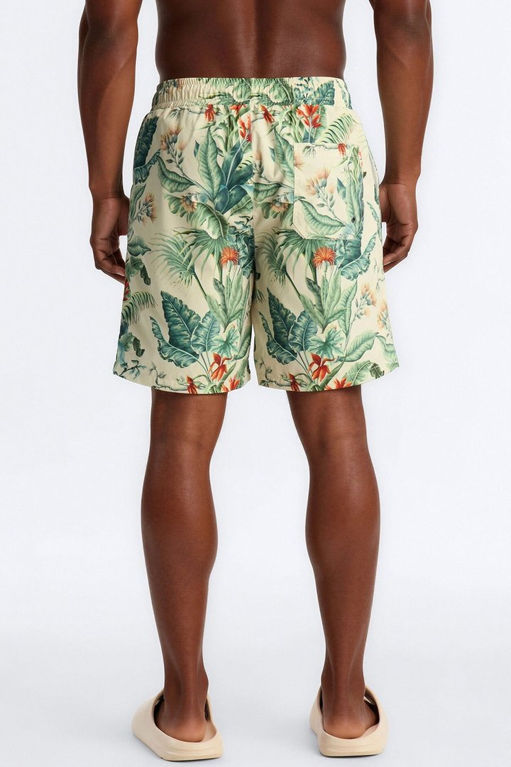 Tropical Cabana Swim Trunk 7″ - Green
