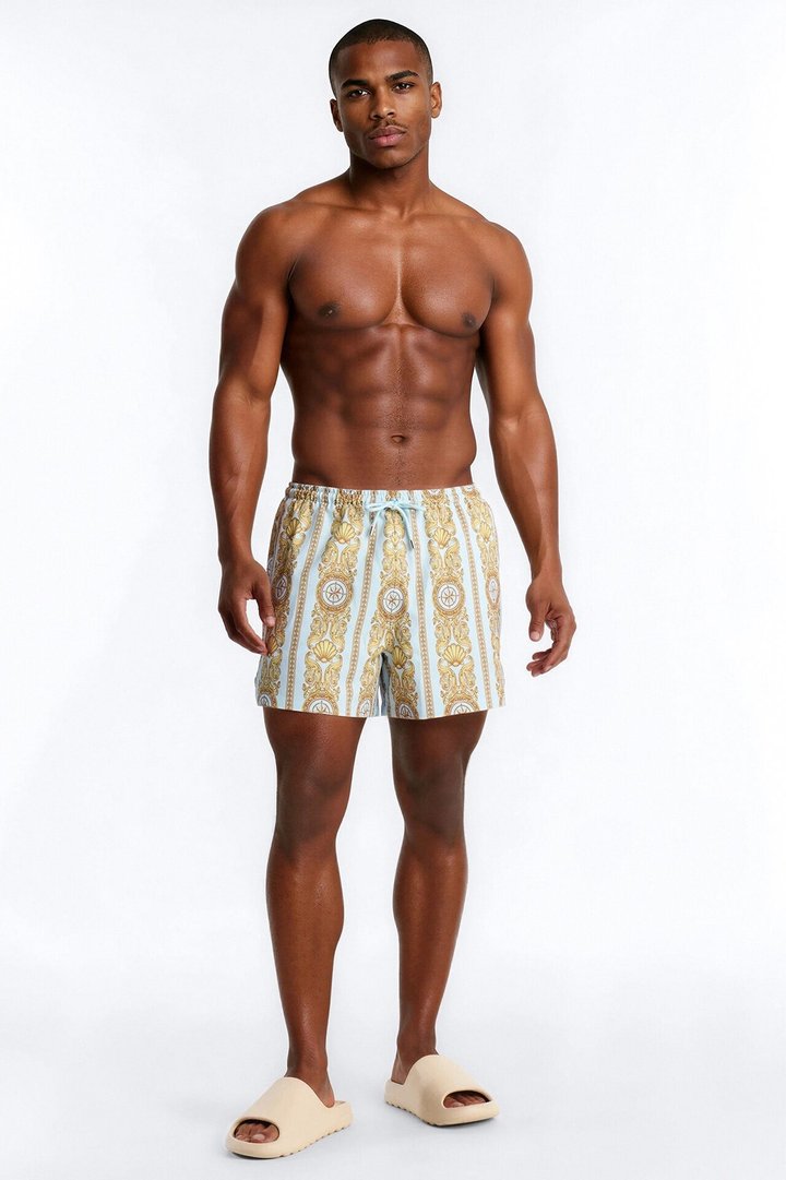 Beyond The Sea Swim Trunk 4″ - Light Blue