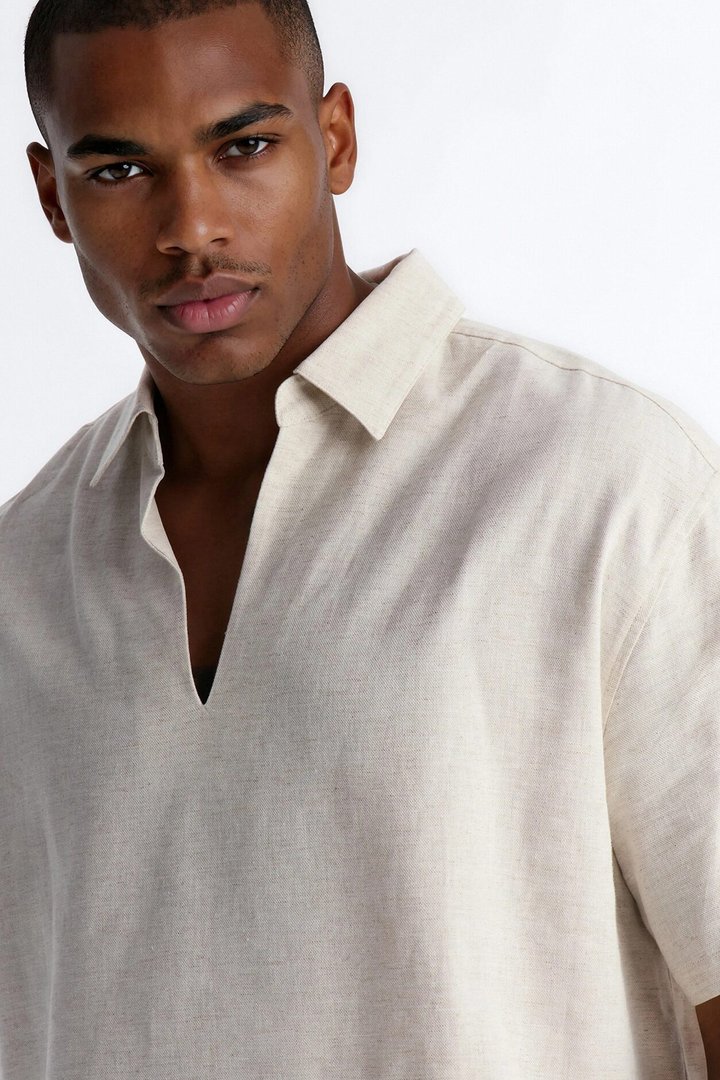 Bahamas Easy Flow Short Sleeve Shirt - Oatmeal