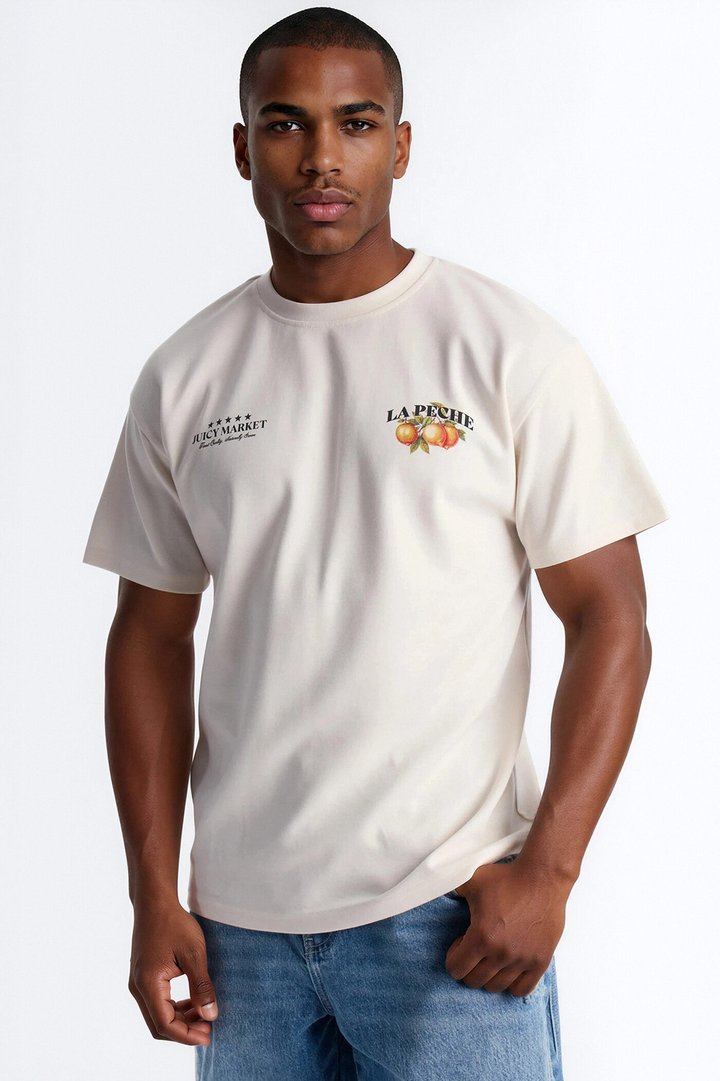 La Peche Juicy Market Short Sleeve Tee - Sand