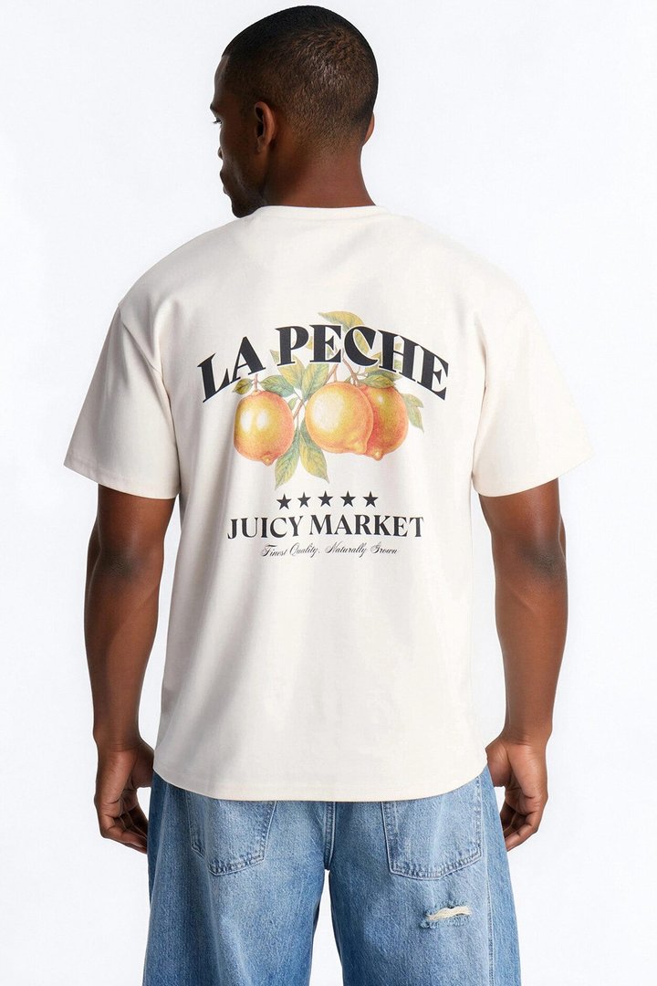 La Peche Juicy Market Short Sleeve Tee - Sand
