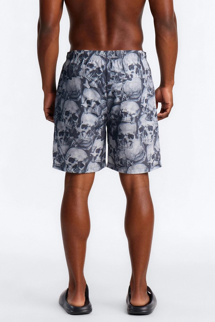 Bone Thugs And Harmony Printed Swim Trunk 7″ - Grey