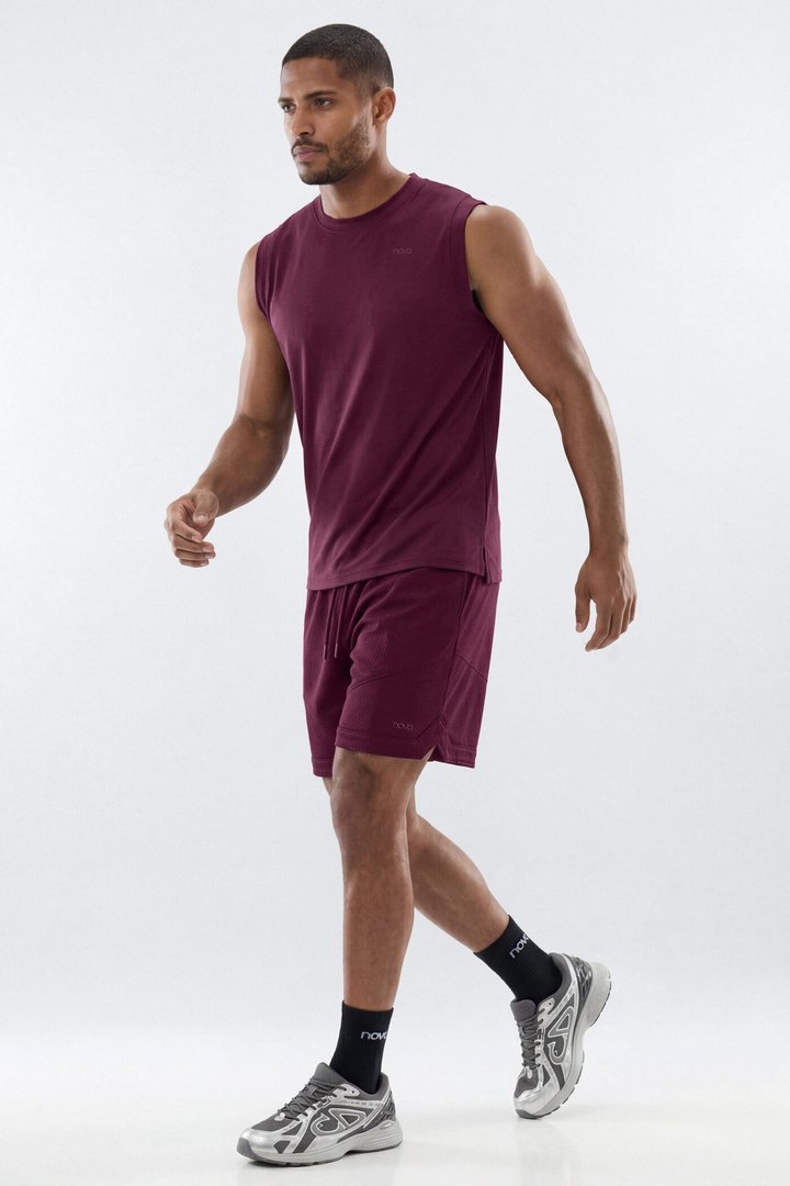 Athletic Mesh 7″ Basketball Shorts - Merlot