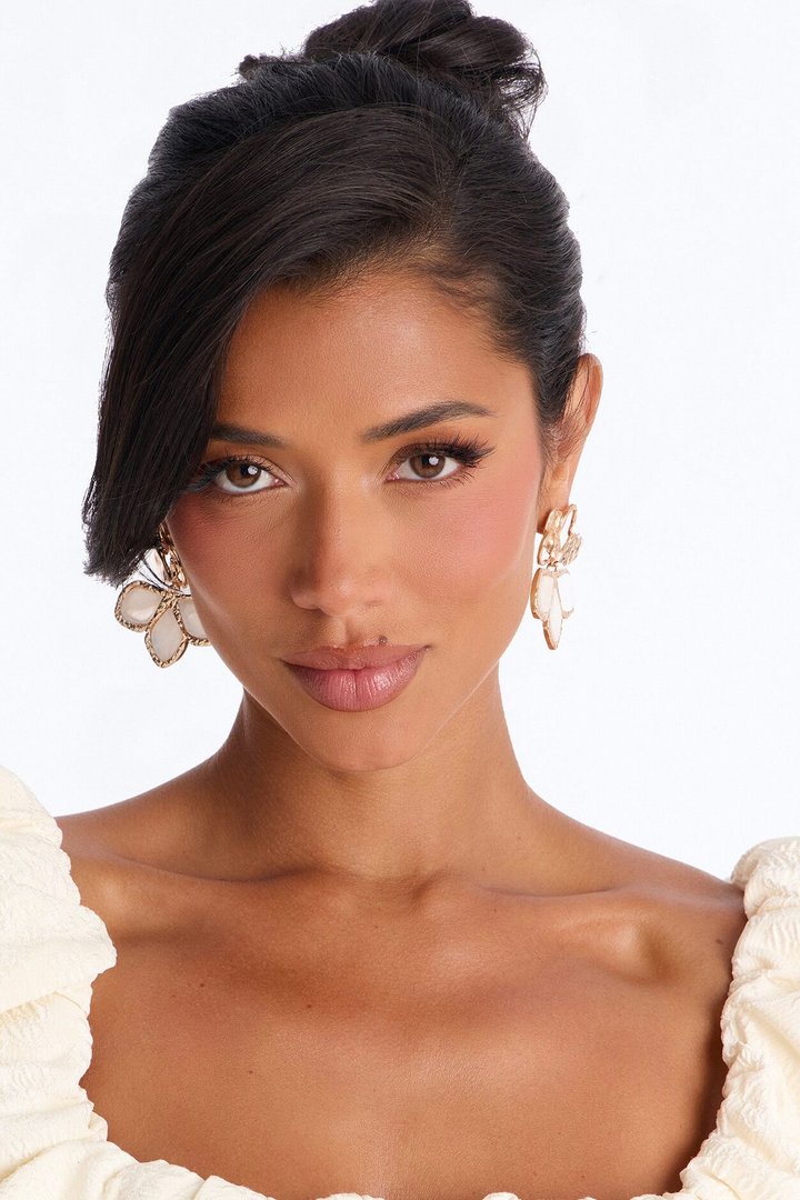 Sunkissed Floral Drop Earrings - Gold