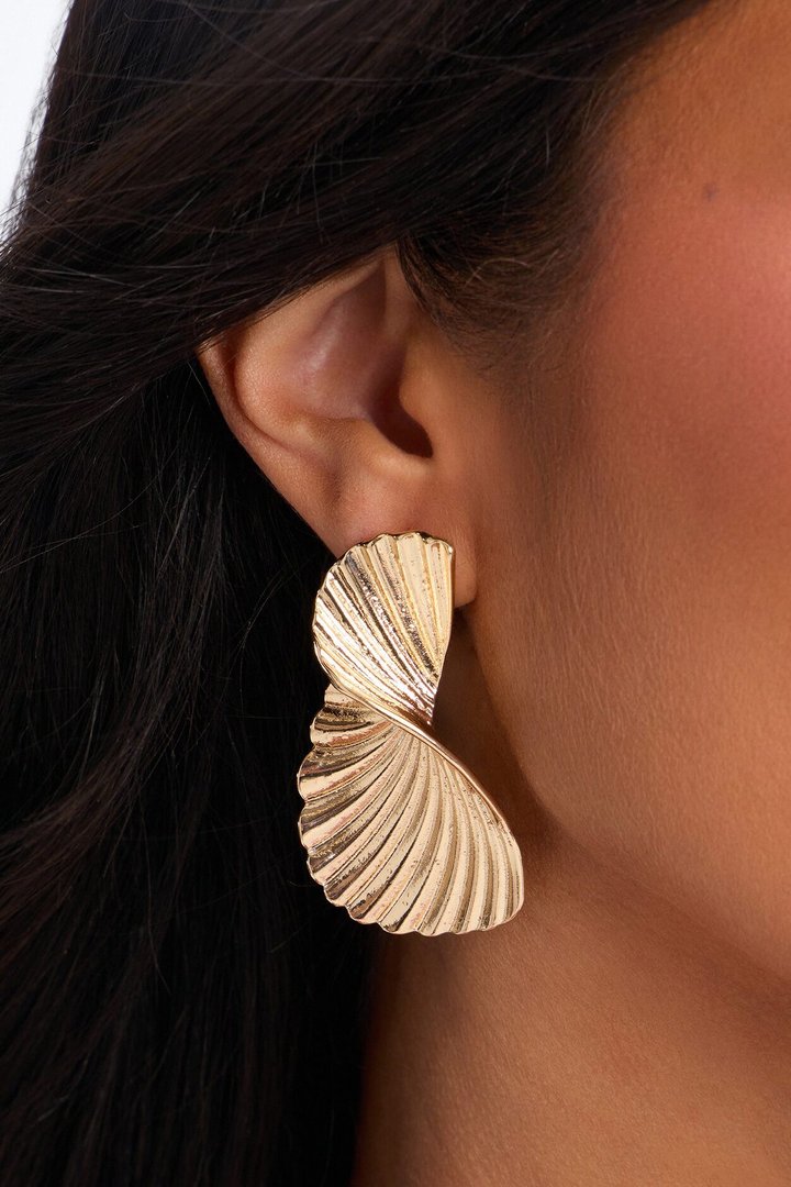 Twirling Drop Earrings - Gold