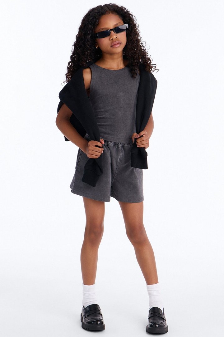 Mini Relax And Chill Short Set - Charcoal