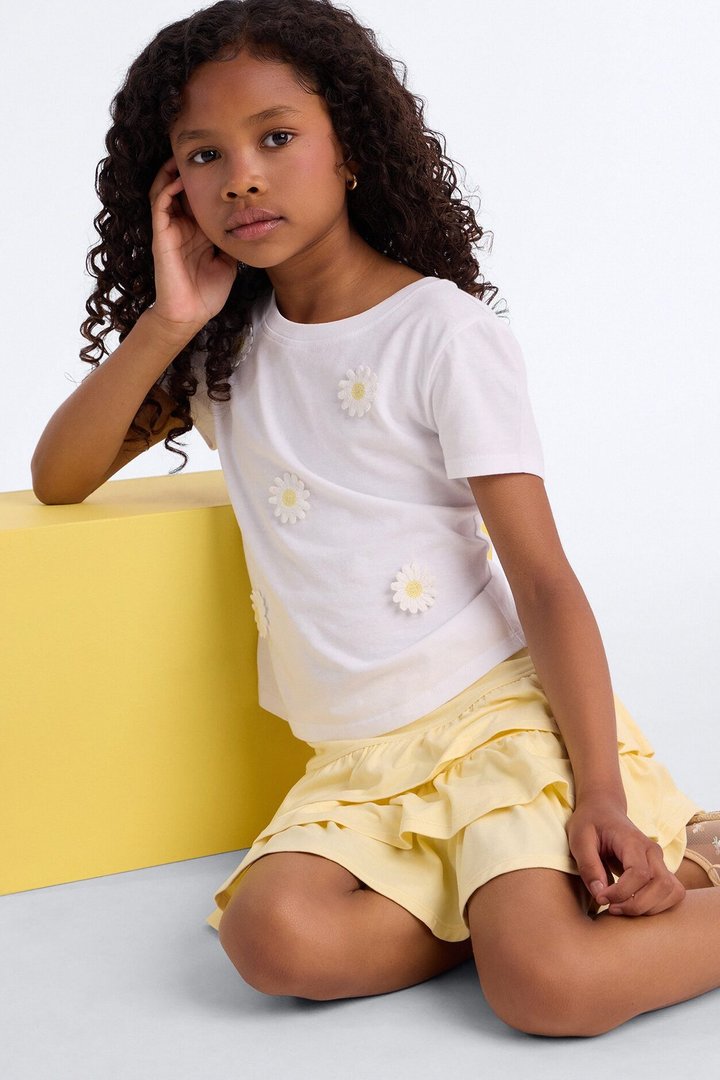 Mini Delightful Daisies Skirt Set - Yellow/combo