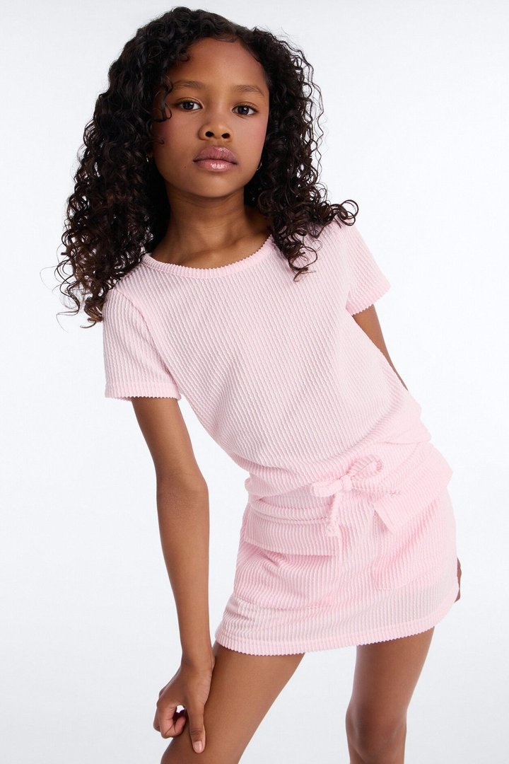 Mini Wherever You Go Cargo Skirt Set - Pink