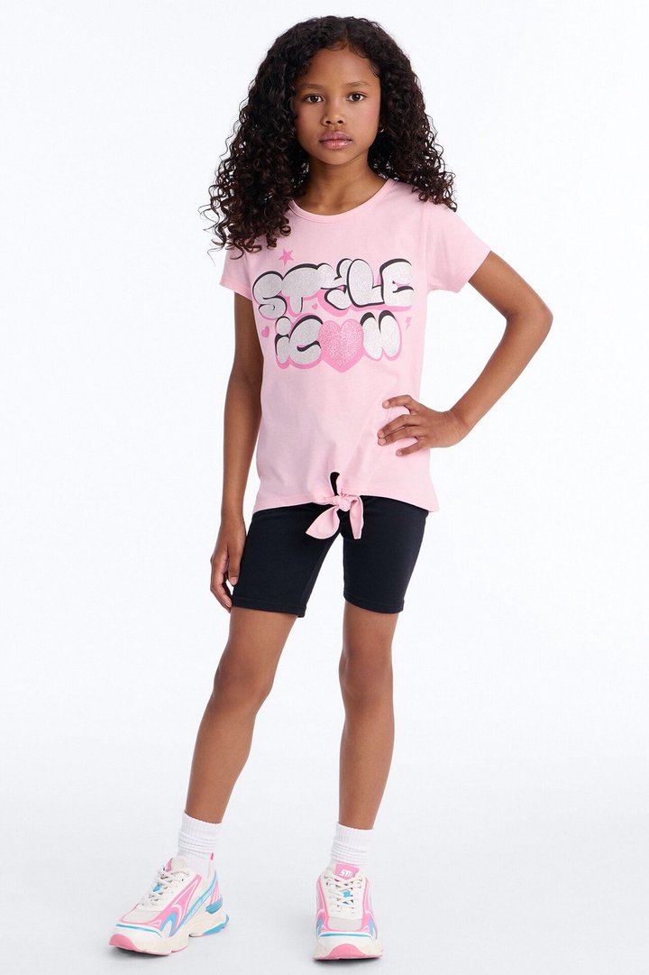 Mini Style Icon Bike Short Set - Pink/combo