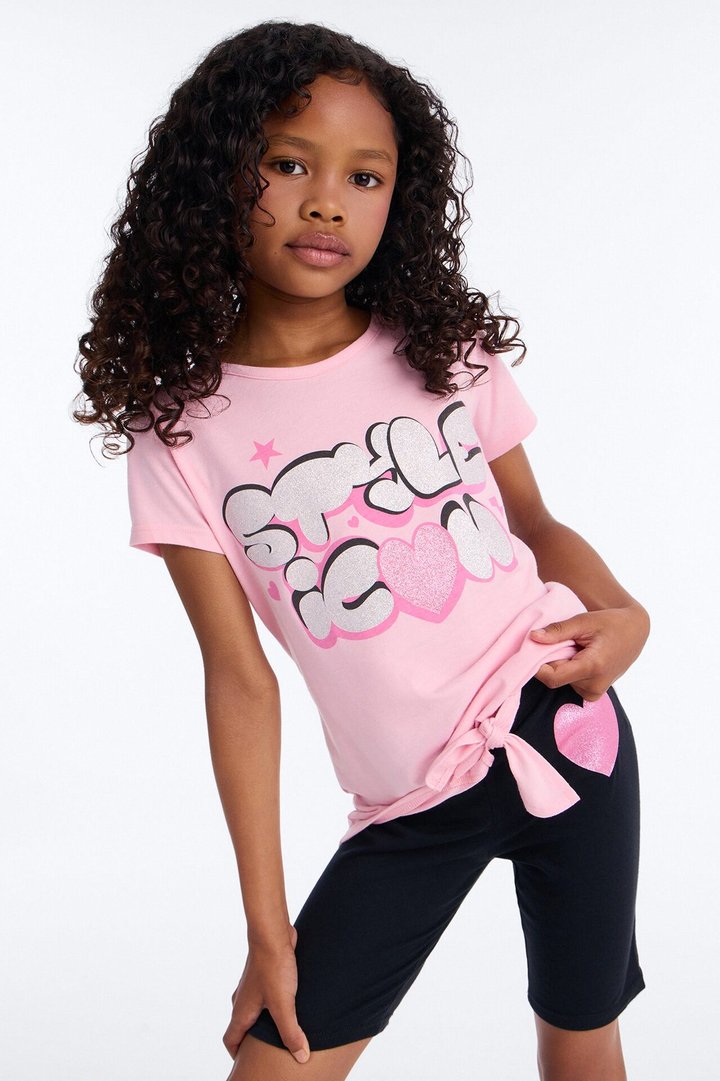 Mini Style Icon Bike Short Set - Pink/combo