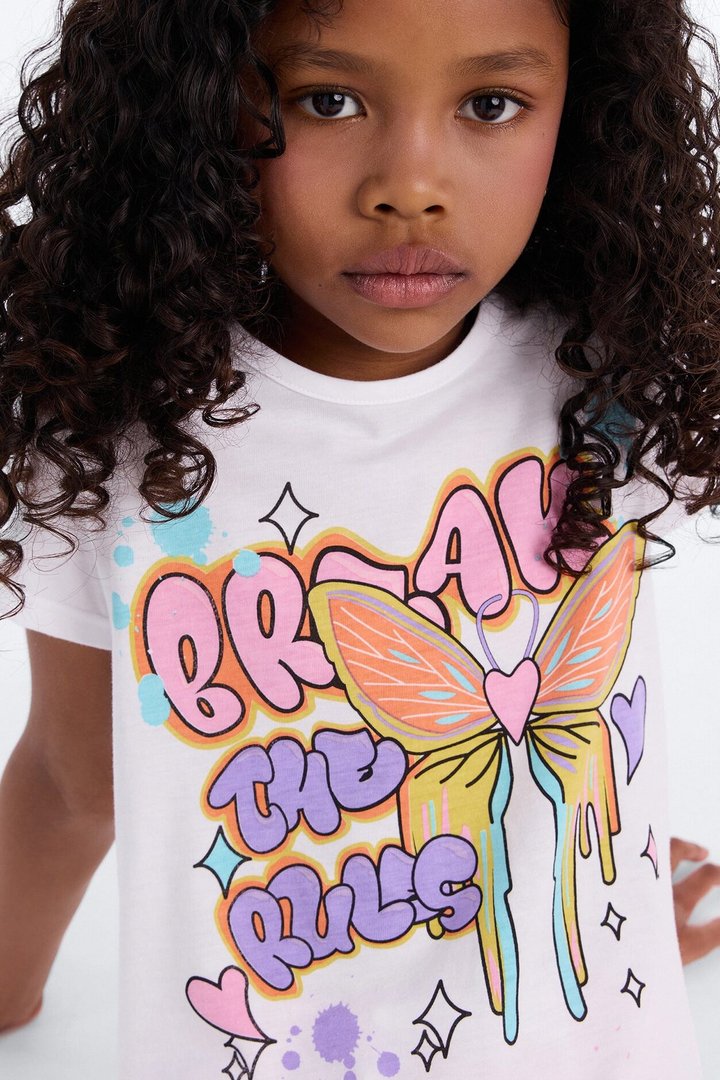 Mini Just Break The Rules Short Set - White/Pink