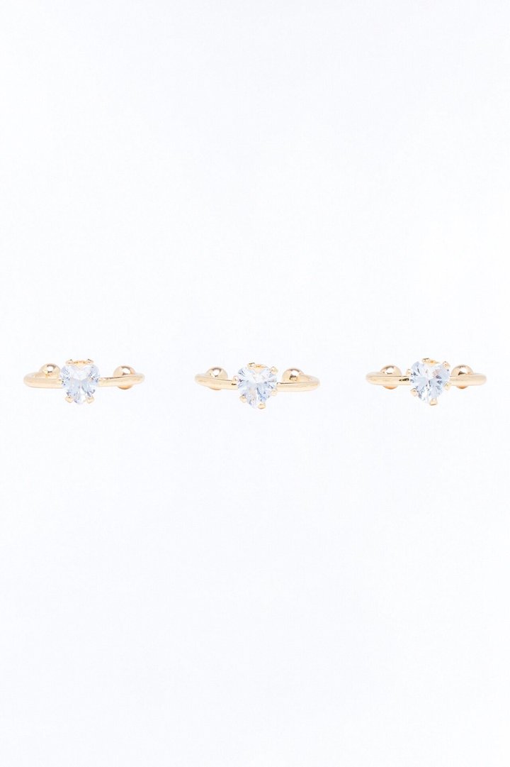 Dainty Sparkle 3 Piece Toe Ring Set - Gold