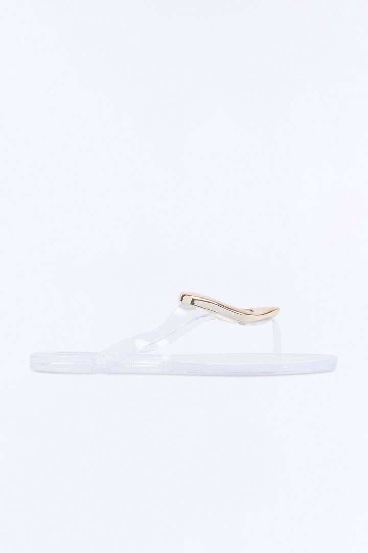 Zani Jelly Hardware Flip Flops - Clear