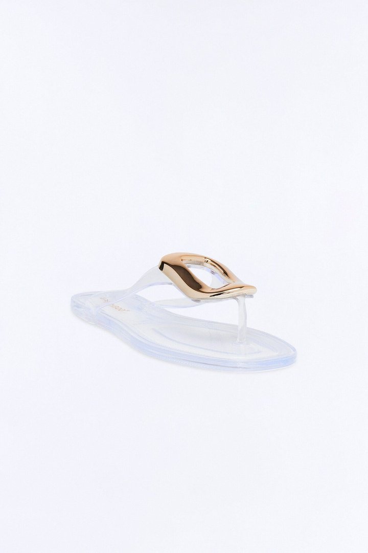 Zani Jelly Hardware Flip Flops - Clear