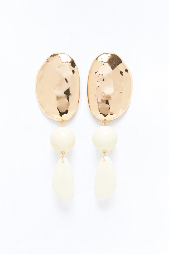 Know It Textured Drop Earrings - Gold