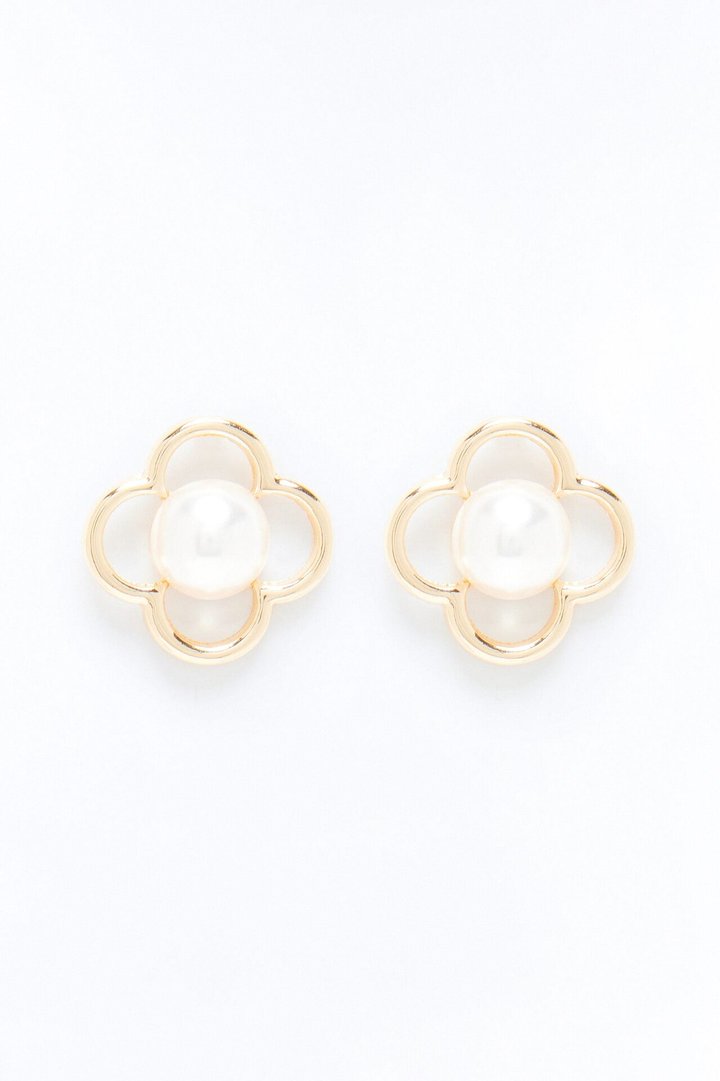 Clover Clouds Stud Earrings - Gold
