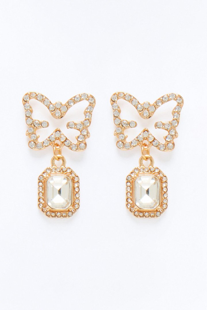 Always With Me Butterfly Stud Earrings - Gold