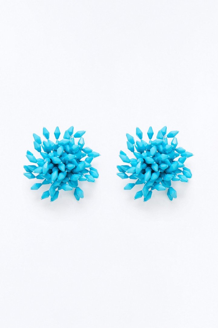 Feel The Rush Beaded Drop Earrings - Turquoise