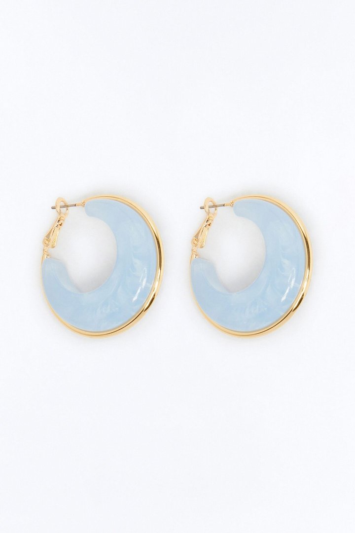 Calm Waters Jeweled Hoop Earrings - Blue