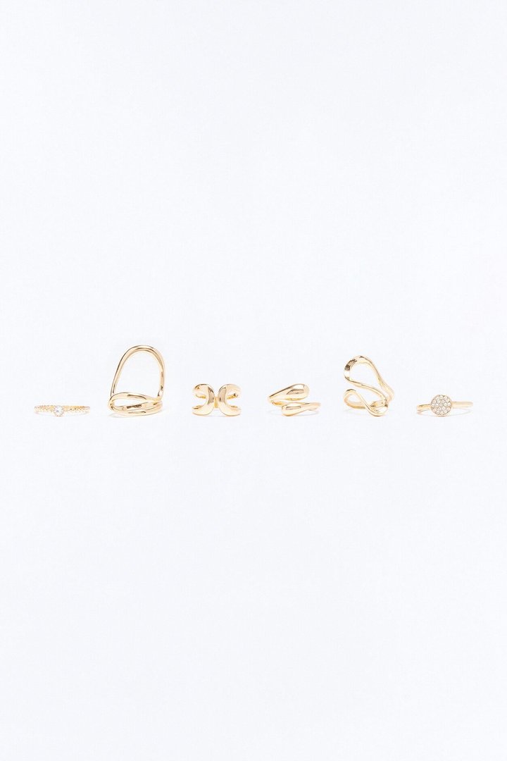 Artisan Muse 6 Piece Ring Set - Gold
