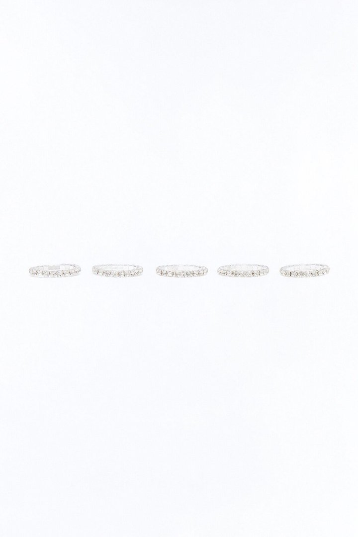 Touch Of Glam 5 Piece Toe Ring Set - Silver