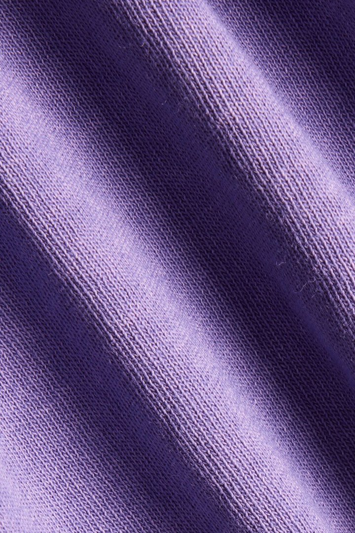 Cotton Jersey Oversized Stitched Short Sleeve Top - Iris