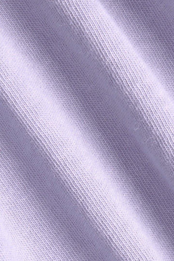 Cotton Jersey Oversized Stitched Short Sleeve Top - Dusty Lavender