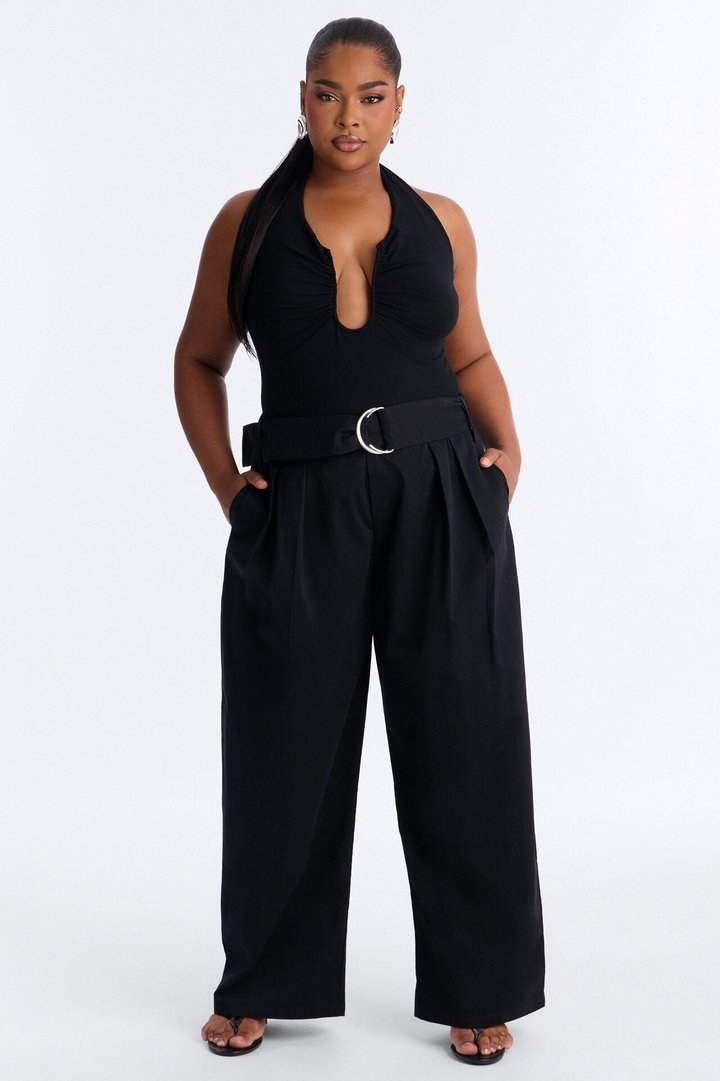 Santee Barrel Belted Pant - Black
