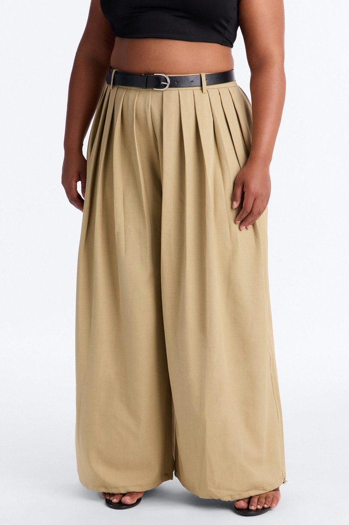 Gemma High Rise Belted Jogger - Khaki