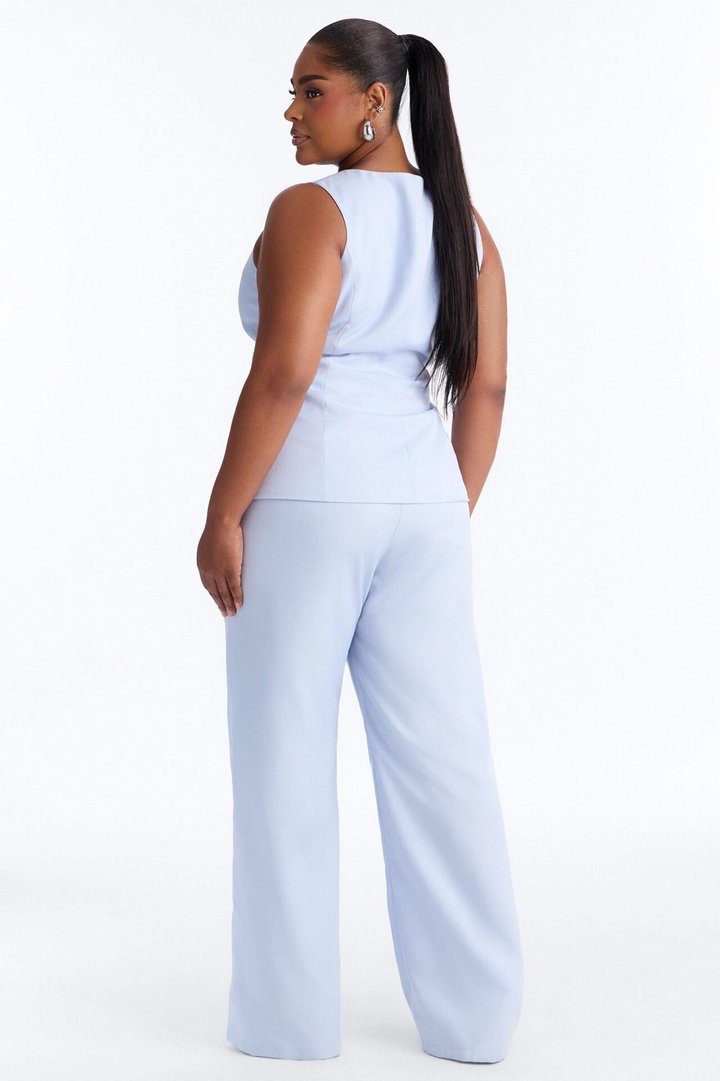 Annabelle Sleeveless Straight Leg Jumpsuit - Blue