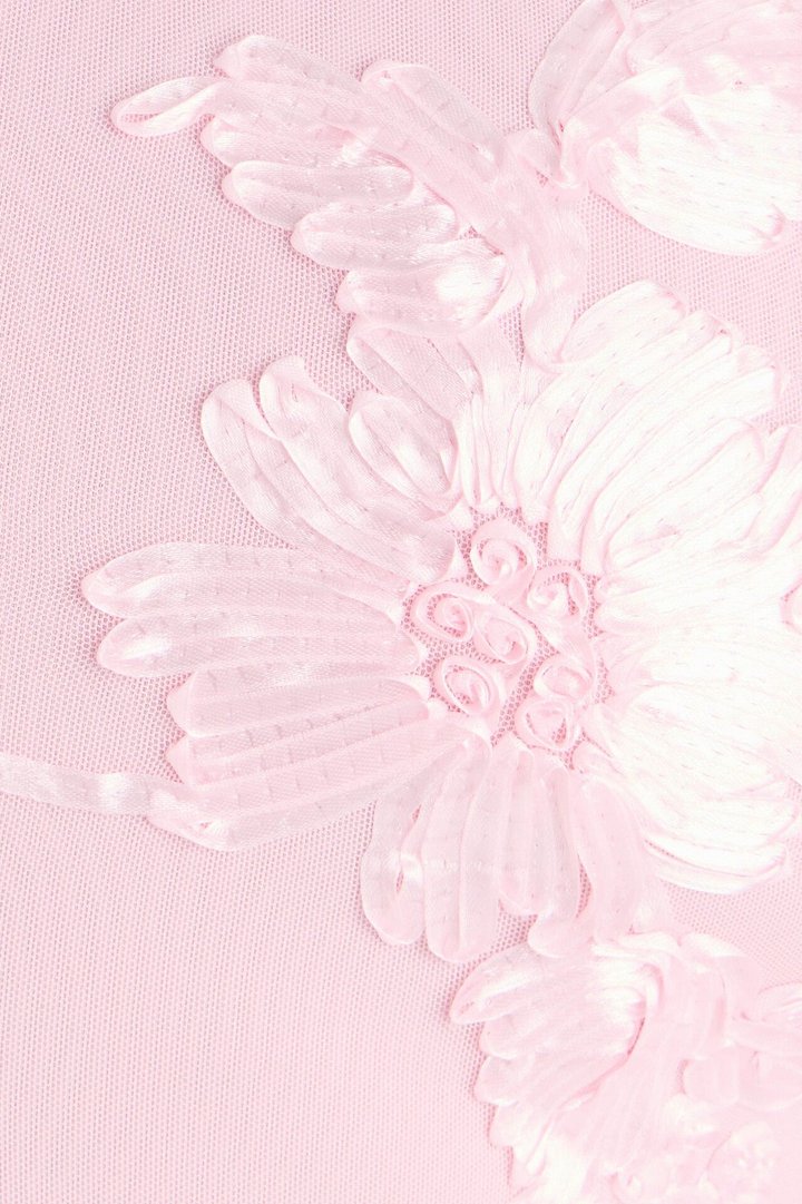 Jamie Embroidered Mesh Midi Dress - Pink