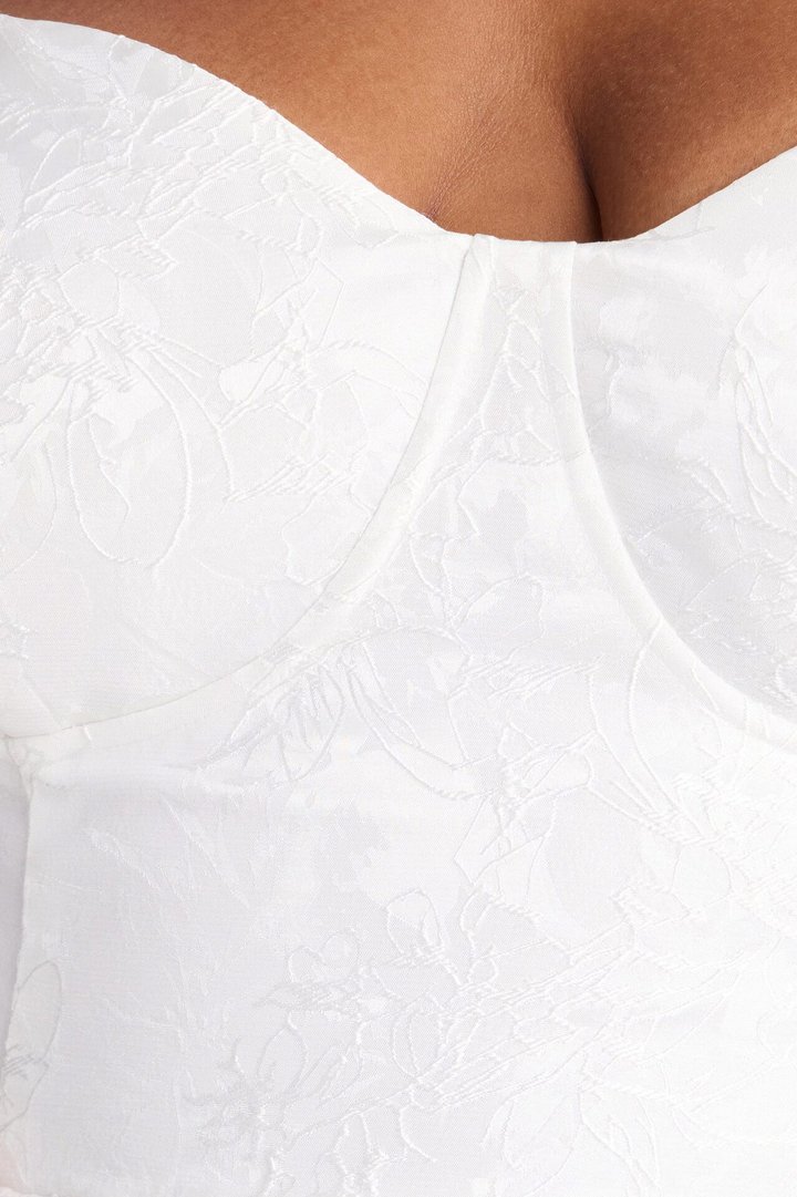 Living A Fairytale Jacquard Midi Dress - White
