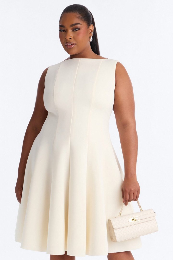 Petite Sweet Sunday Pleated Midi Dress - Cream