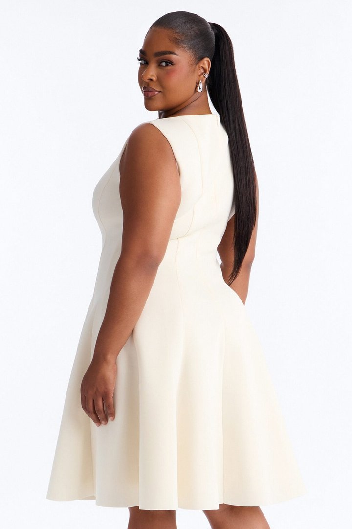 Petite Sweet Sunday Pleated Midi Dress - Cream