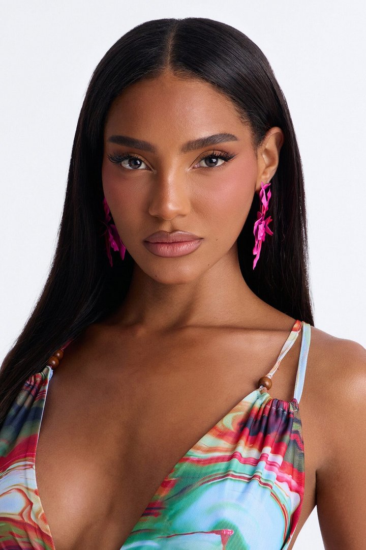 Aloha Babe Floral Earrings - Pink/combo