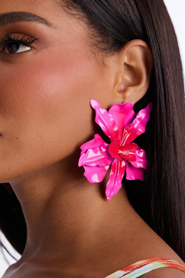 Aloha Babe Floral Earrings - Pink/combo